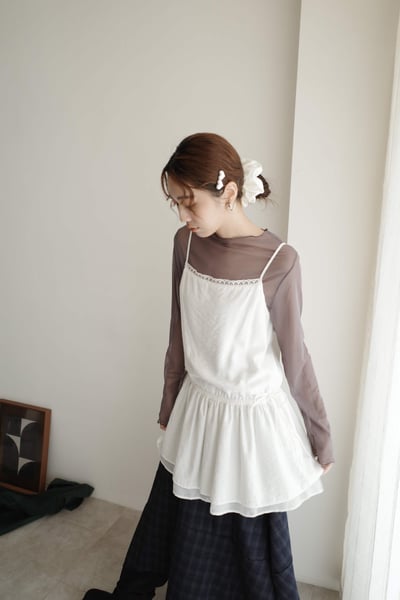 細肩帶裙擺抽繩背心洋3