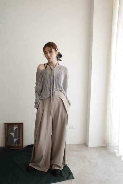 高級設計壓摺西裝落地褲2