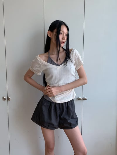 舒適繞脖綁帶簡約上衣7