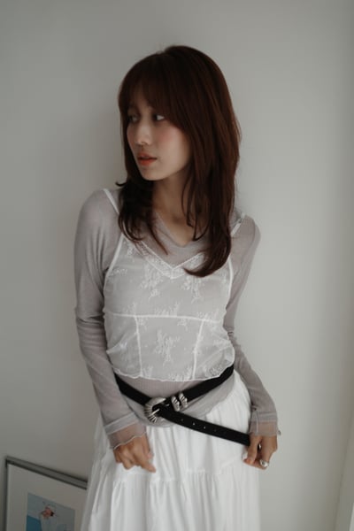 透透蕾絲小花細肩背心4