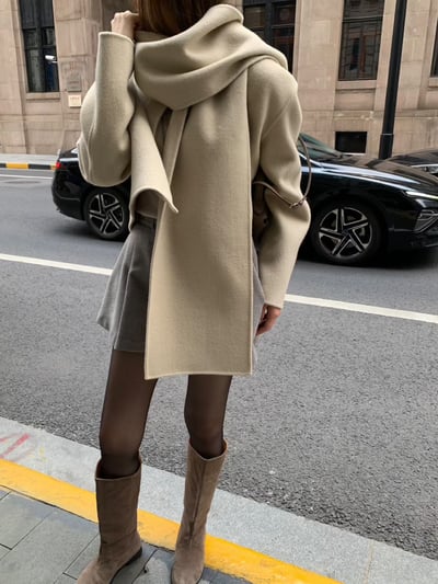 『設計大牌』手工設計羊毛大衣（含圍巾）2