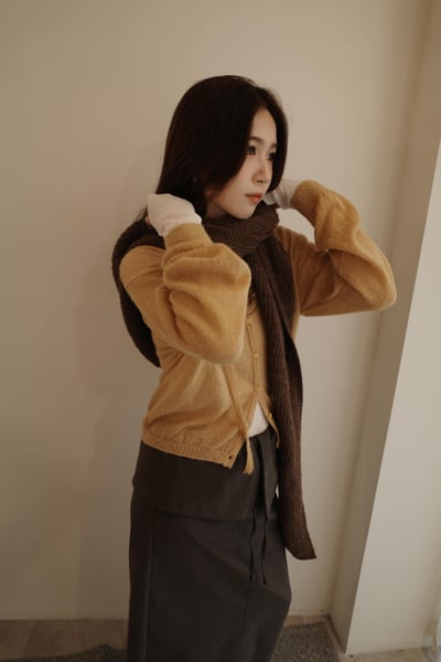 垂帶舒服排扣薄毛衣4