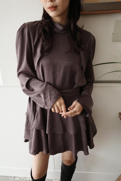 磨毛光澤質感綁帶蛋糕洋5