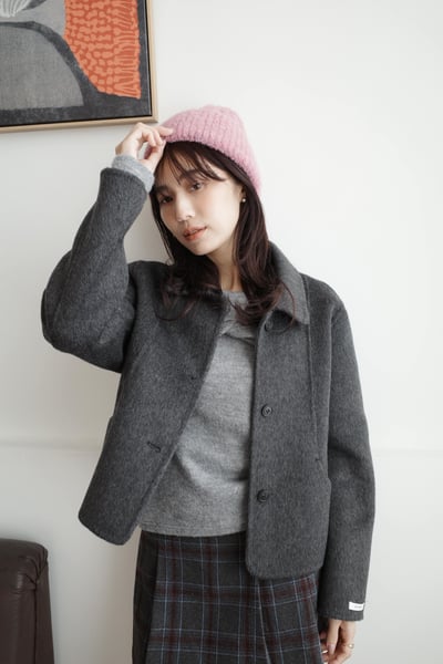 質感韓國短版手工羊毛外2