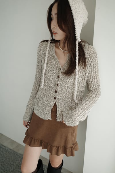 顆粒混織紋小領上衣4