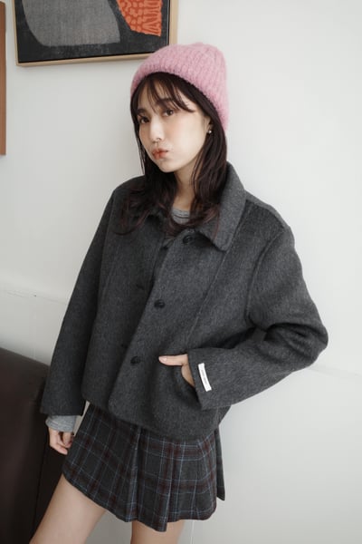 質感韓國短版手工羊毛外1