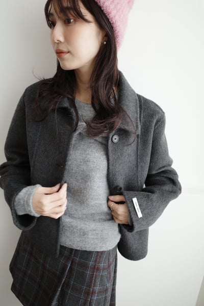 質感韓國短版手工羊毛外4