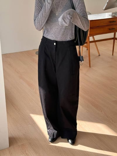 下單扣設計挺版斜紋布工作褲9