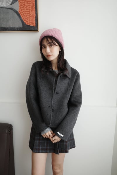 質感韓國短版手工羊毛外3