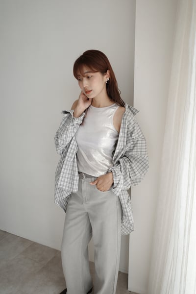 (小個友善) 附皮帶挺版直筒九分褲5