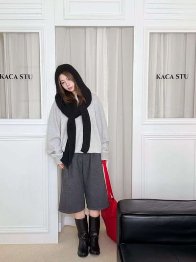 多用途！連帽針織圍巾8