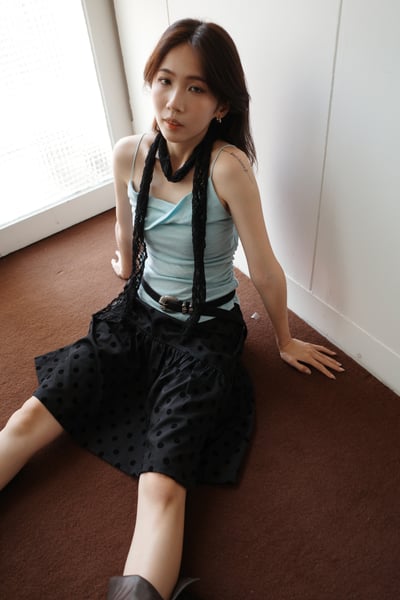 最最可愛！絨面點點半裙4