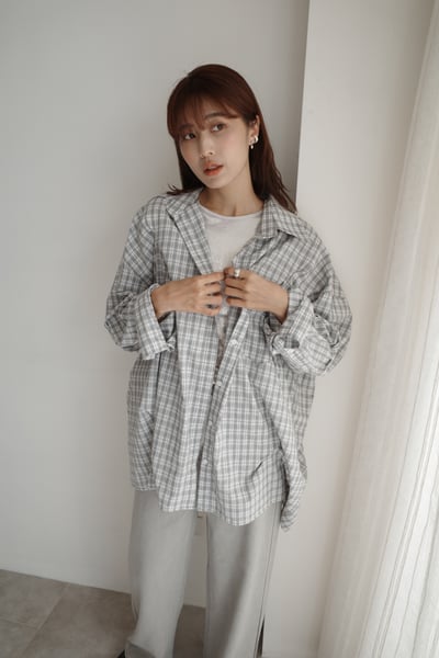 立體抓褶設計格紋襯4