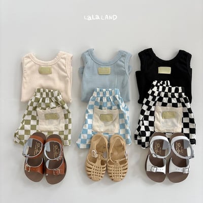 簡約紋理背心上衣(3color/kids)18