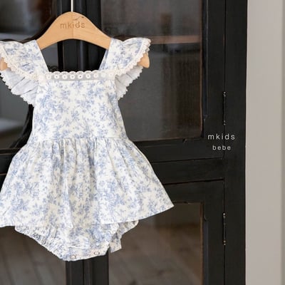 蕾絲滾邊飛袖包屁裙(3color)16