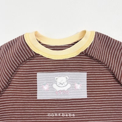 熊熊草莓條紋套裝15