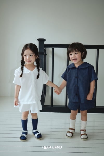 排釦直紋衫/褲子/裙子(kids)1