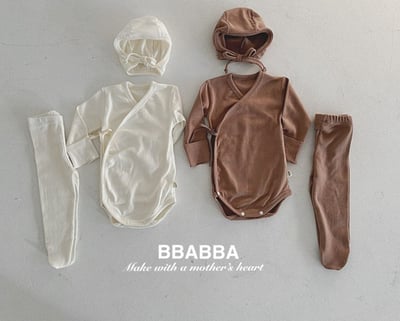 純色側開扣新生兒服set(2color)8