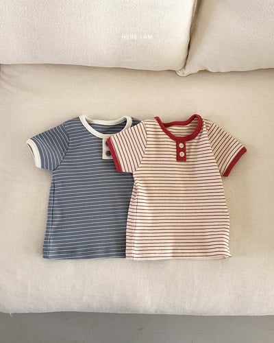 鈕扣條紋居家套裝(baby/kids)5