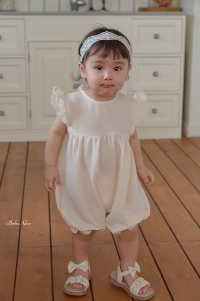 緞紗ribbon捲邊飛袖連身衣(2color)3