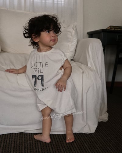 手繪數字連身衣(2color)1