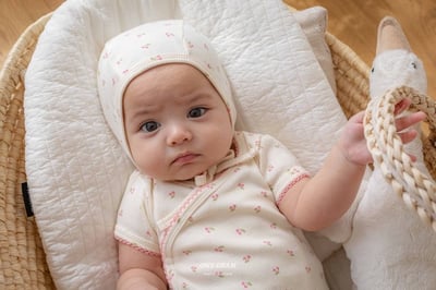 櫻桃側開扣包屁衣*現貨藍6m2