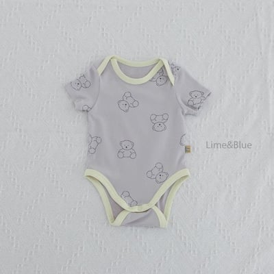 撞色滾邊熊熊包屁衣(6color)9