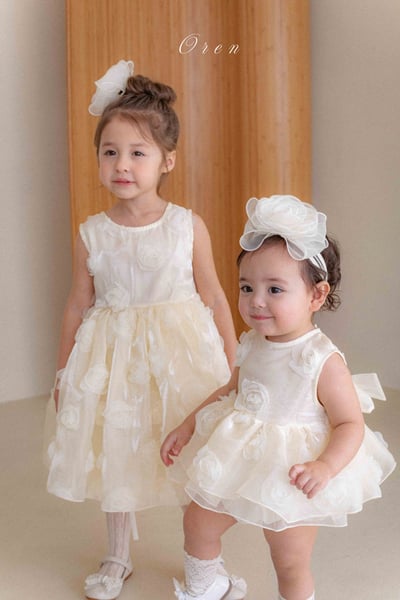 滿版立體玫瑰包屁紗裙/洋裝1