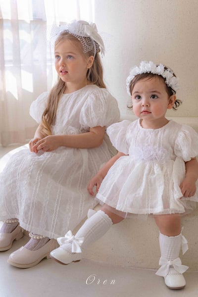 玫瑰綁帶壓紋包屁澎裙/洋裝9