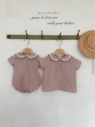 學院領格紋包屁衣/上衣13