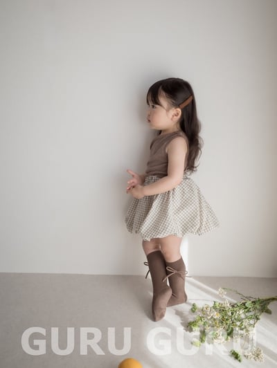 格紋雲朵裙(2color)5