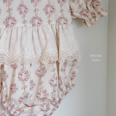 鑲邊蕾絲花花包屁衣(2color)5