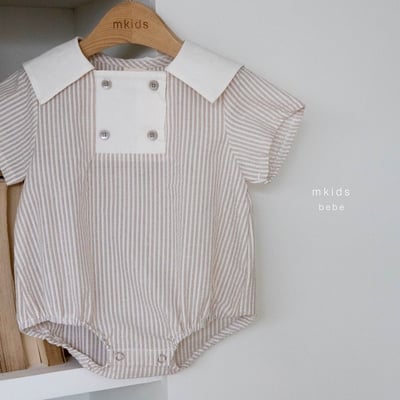 學院風鈕扣條紋包屁衣4