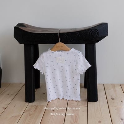 小刺繡木耳捲邊上衣(4color)16