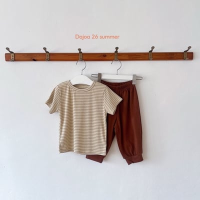 條紋上衣+縮口長褲套裝(3color)15