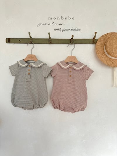 學院領格紋包屁衣/上衣11