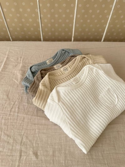 小口袋紋理包屁衣+寶寶帽set11