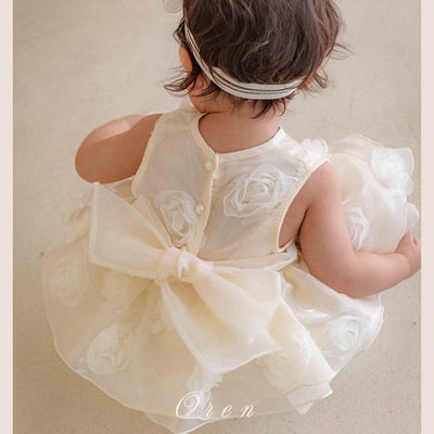 滿版立體玫瑰包屁紗裙/洋裝17