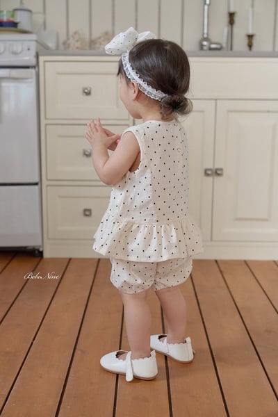 點點花瓣滾邊套裝(2color)1