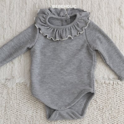 荷葉領撞色包屁衣*現貨灰12m9