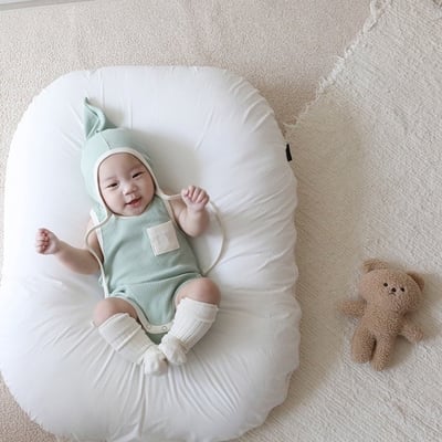 滾邊背心包屁衣＋精靈帽*現貨棕12m6