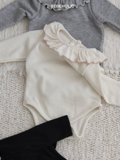 荷葉領撞色包屁衣*現貨灰12m5