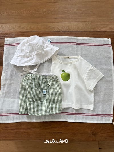 後口袋格紋鬆緊褲(4color)21