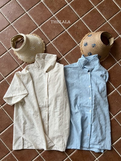 刺繡壓小花紋親子裝9