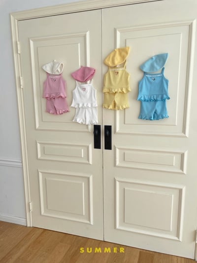 鏤空愛心木耳捲邊背心套裝2