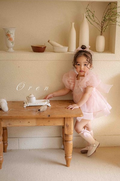 仙氣飄飄公主後綁帶包屁紗裙/洋裝(粉)9