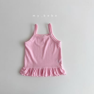 細肩壓紋裙擺上衣10