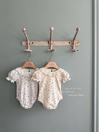 花花捲邊澎袖包屁衣/上衣8