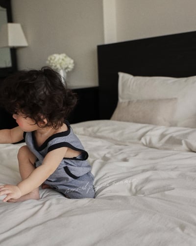 口袋條紋連身衣(2color)10