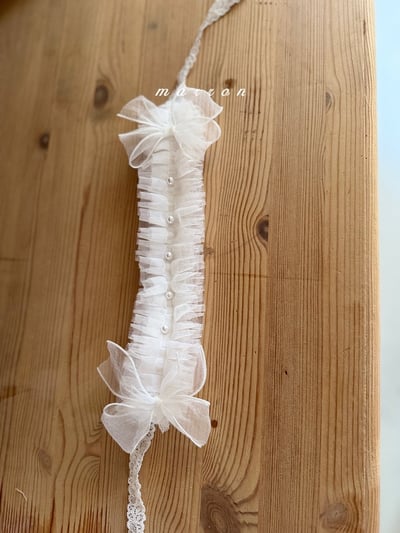 ribbon珠珠蕾絲髮帶4